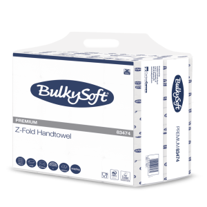 BulkySoft Premium Handdukspapper Z-Fold 2-lag 21,5x24cm, 2970st/krt