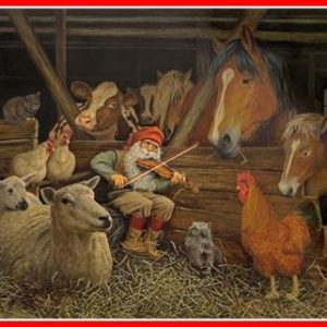 Bonad fiolspelande tomte